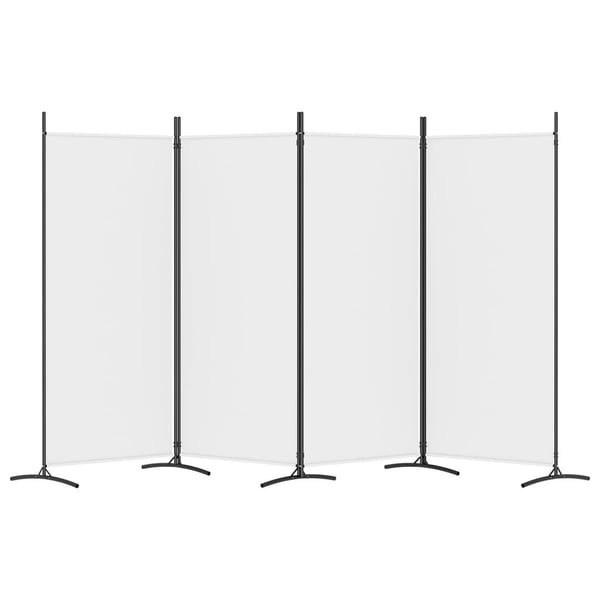 vidaXL Romdeler 4 paneler hvit 346x180 cm stoff