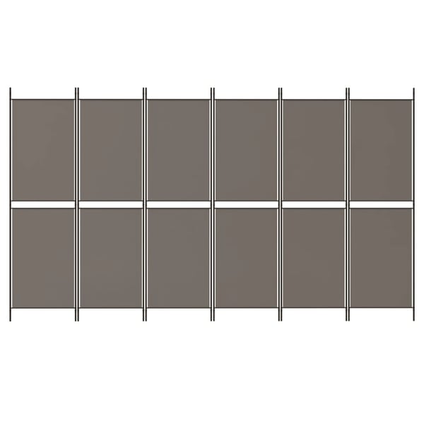 vidaXL Romdeler med 6 paneler antrasitt 300x220 cm stoff