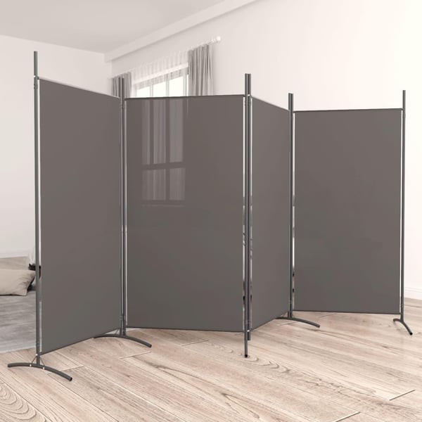 vidaXL Romdeler 4 paneler antrasitt 346x180 cm stoff