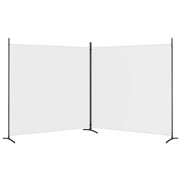 vidaXL Romdeler med 2 paneler hvit 348x180 cm stoff