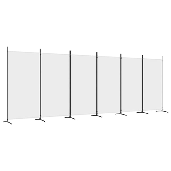 vidaXL 6-panels rumdeler 520x180 cm stof hvid