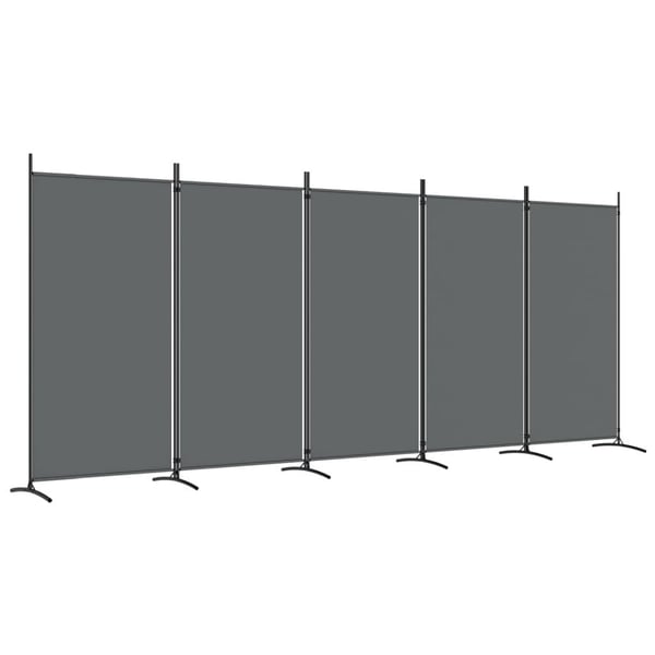 vidaXL Romdeler med 5 paneler antrasitt 433x180 cm stoff