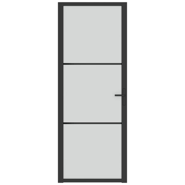 vidaXL dør 76x201,5 cm mat glas og aluminium sort