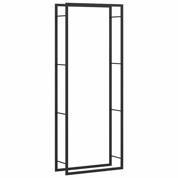 vidaXL Vedhylle matt svart 80x28x222 cm stål