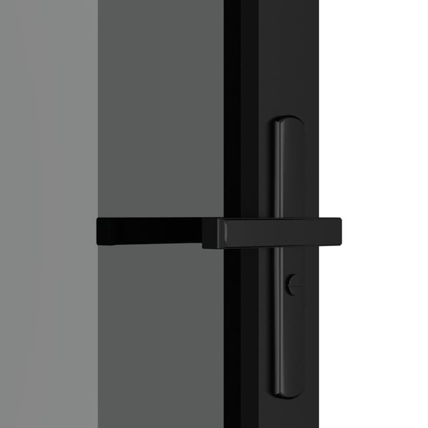 vidaXL Innerdør 102,5x201,5 cm svart ESG glass og aluminium