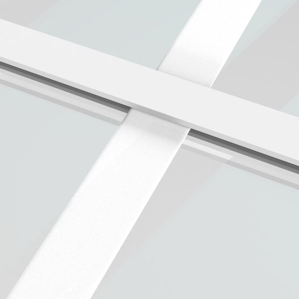 vidaXL Innerdør 83x201,5 cm hvit ESG glass og aluminium