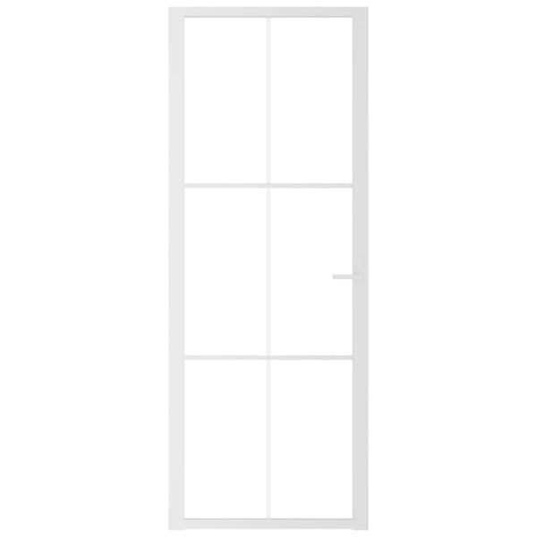 vidaXL Innerdør 76x201,5 cm hvit ESG glass og aluminium