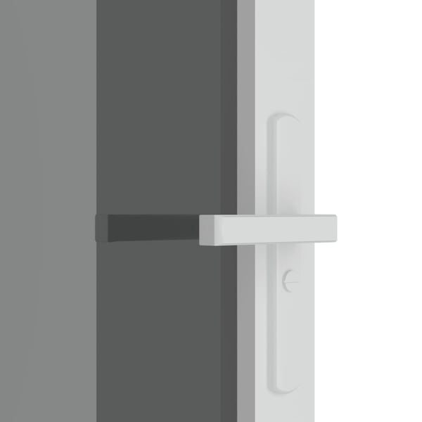 vidaXL Innerdør 83x201,5 cm hvit ESG glass og aluminium