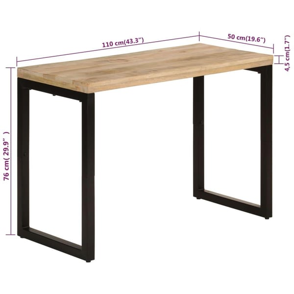 vidaXL spisebord 110x50x76 cm massivt mangotræ