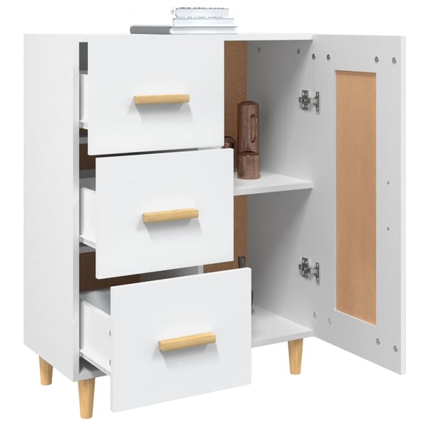 vidaXL Skjenk hvit 69,5x34x90 cm konstruert tre