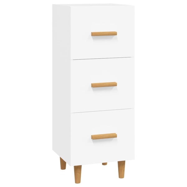 vidaXL Skjenk hvit 34,5x34x90 cm konstruert tre