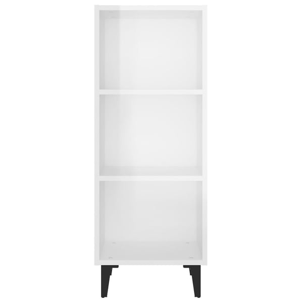 vidaXL Skjenk høyglans hvit 34,5x32,5x90 cm konstruert tre