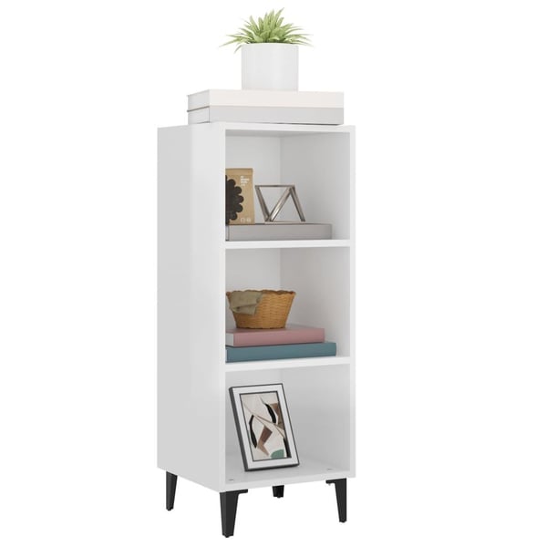vidaXL Skjenk høyglans hvit 34,5x32,5x90 cm konstruert tre