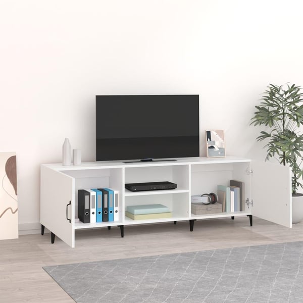 vidaXL tv-bord 150x30x50 cm konstrueret træ hvid