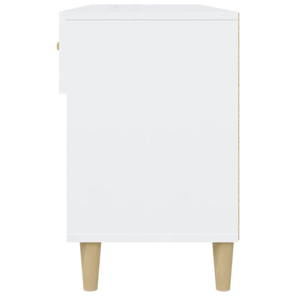 vidaXL Skoskap høyglans hvit 102x35x55 cm konstruert tre