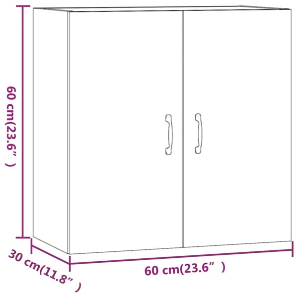 vidaXL Veggskap betonggrå 60x31x60 cm konstruert tre