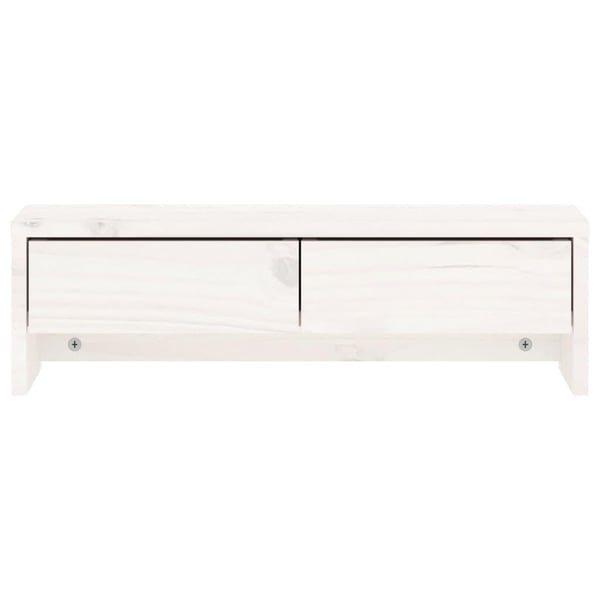 vidaXL Monitorstativ hvit 50x27x15 cm heltre furu