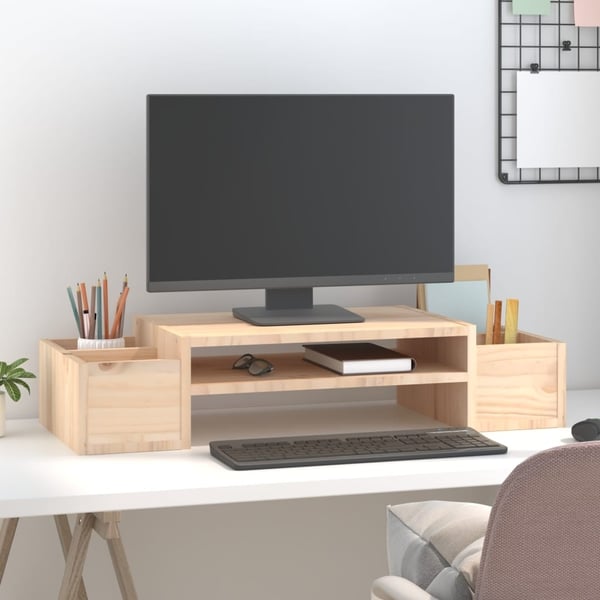 vidaXL Monitorstativ 70x27,5x15 cm heltre furu