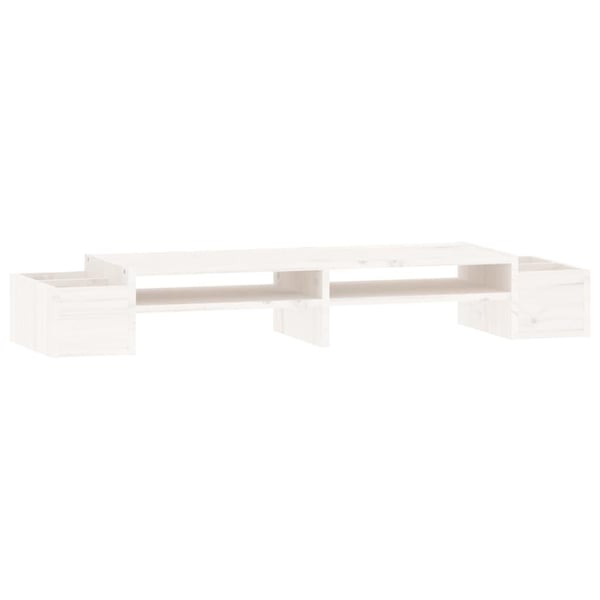 vidaXL skærmholder 100x27,5x15 cm massivt fyrretræ hvid
