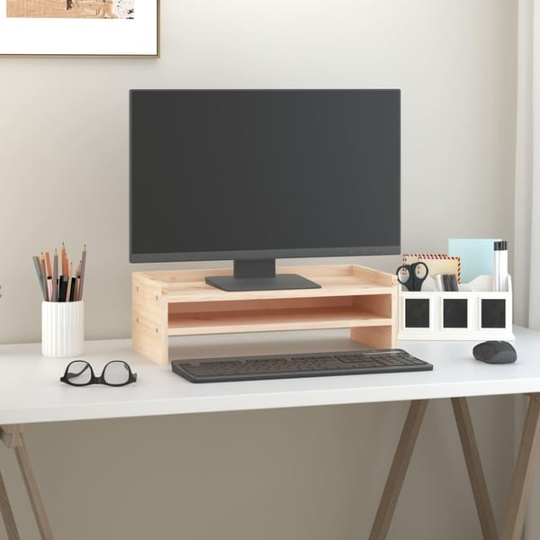 vidaXL Monitorstativ 50x24x16 cm heltre furu
