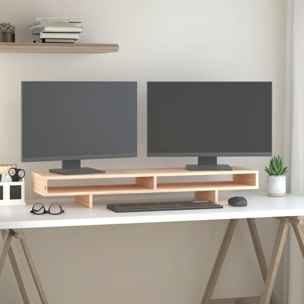 vidaXL Monitorstativ 100x27x14 cm heltre furu