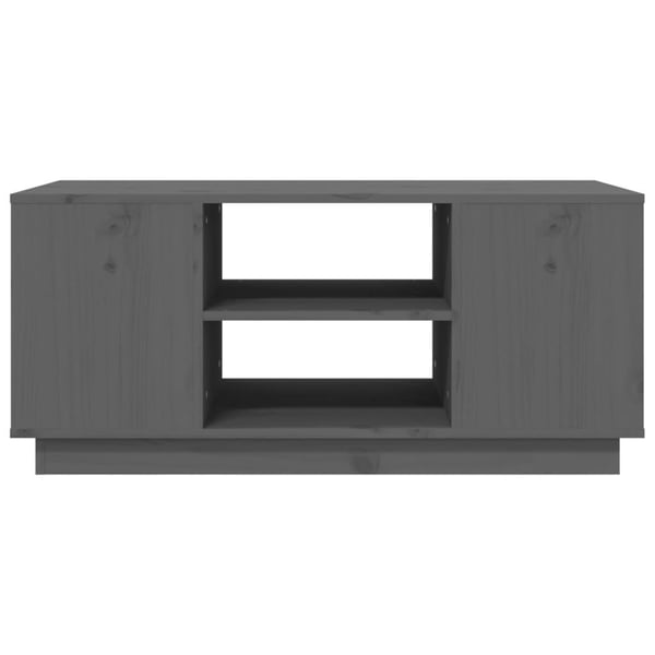 vidaXL Salongbord grå 90x49x40,5 cm heltre furu