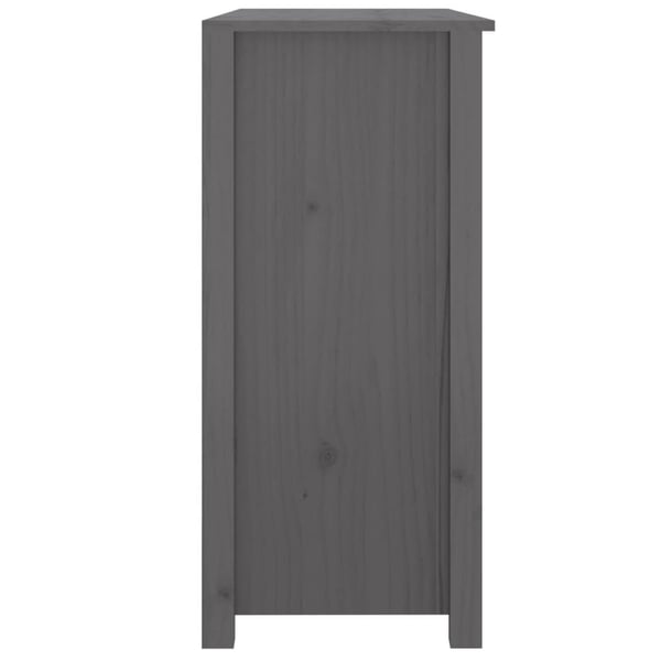 vidaXL Skjenk grå 100x35x74 cm heltre furu
