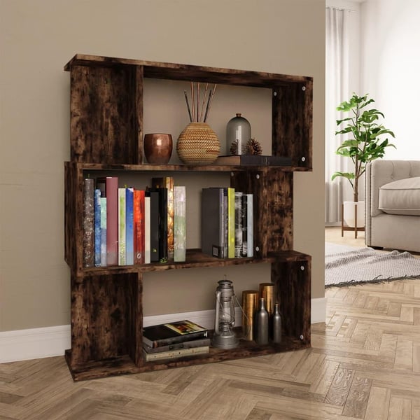 vidaXL bogreol/rumdeler 80x24x96 cm konstrueret træ røget egetræ