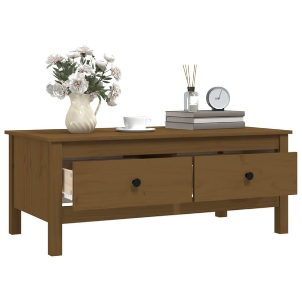 vidaXL Salongbord honningbrun 100x50x40 cm heltre furu
