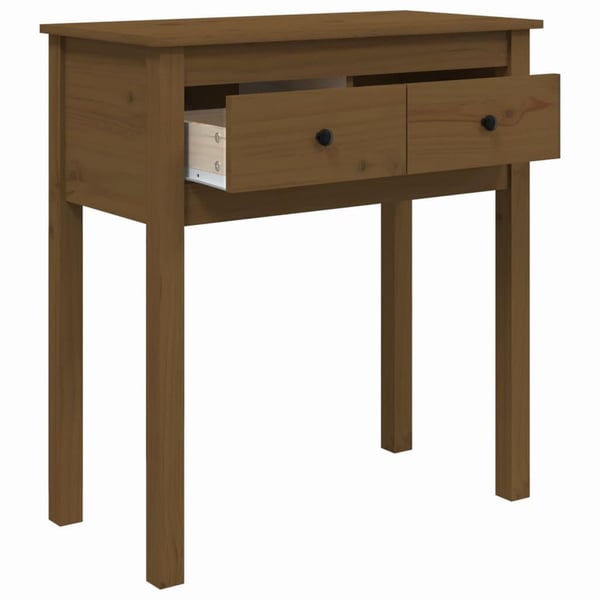 vidaXL konsolbord 70x35x75 cm massivt fyrretræ gyldenbrun
