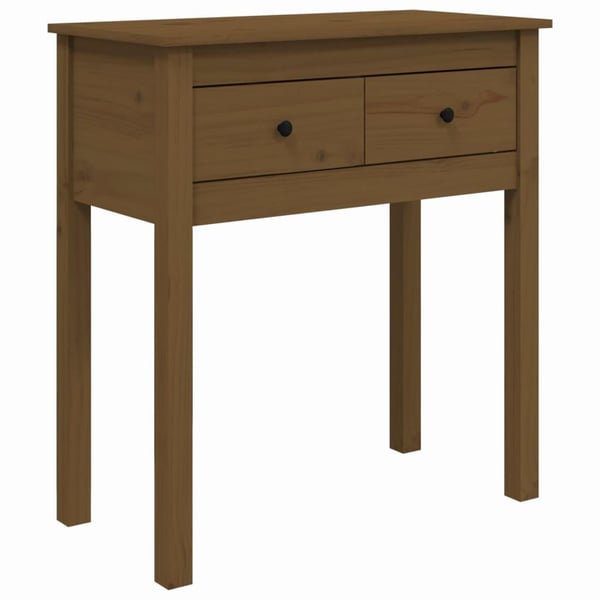 vidaXL konsolbord 70x35x75 cm massivt fyrretræ gyldenbrun