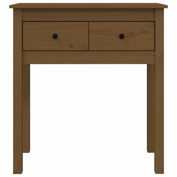 vidaXL konsolbord 70x35x75 cm massivt fyrretræ gyldenbrun