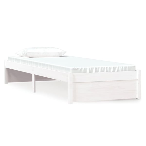 vidaXL Sengeramme hvit heltre 75x190 cm Small Single