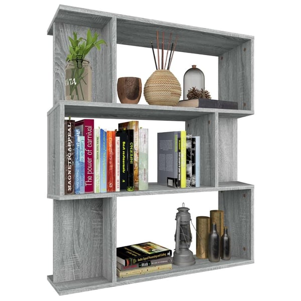 vidaXL bogreol/rumdeler 80x24x96 cm konstrueret træ grå sonoma-eg