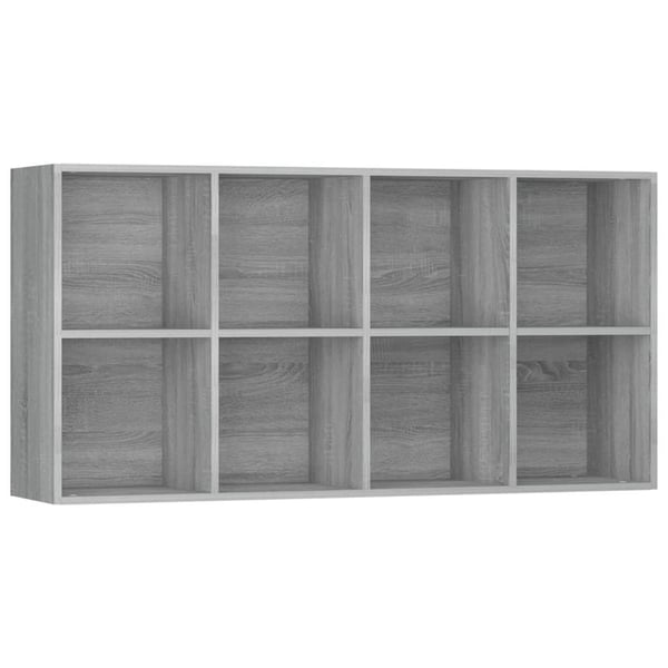 vidaXL Bokhylle/skjenk grå sonoma 66x30x130 cm konstruert tre