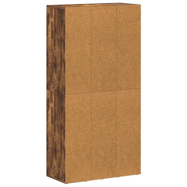 vidaXL bogreol/skænk 66x30x130 cm konstrueret træ røget egetræ