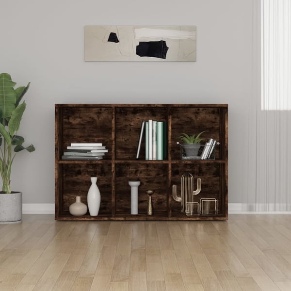 vidaXL bogreol/skænk 66x30x98 cm konstrueret træ røget egetræ
