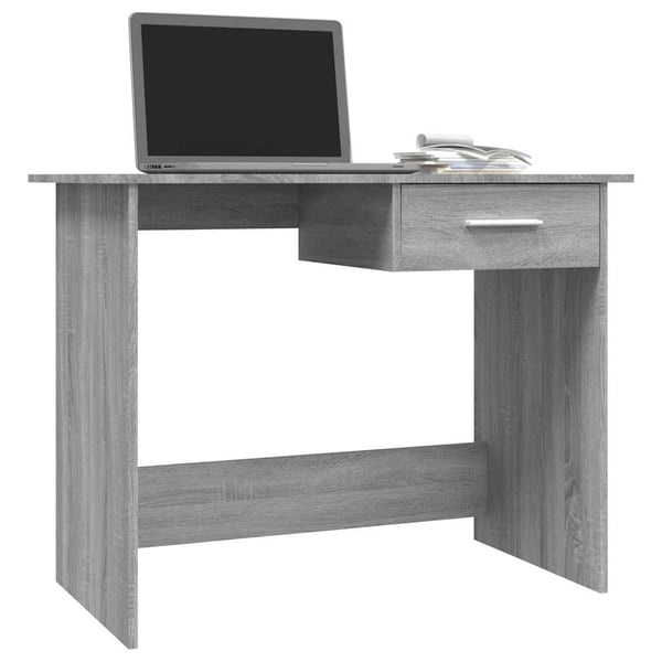 vidaXL Skrivebord grå sonoma 100x50x76 cm konstruert tre