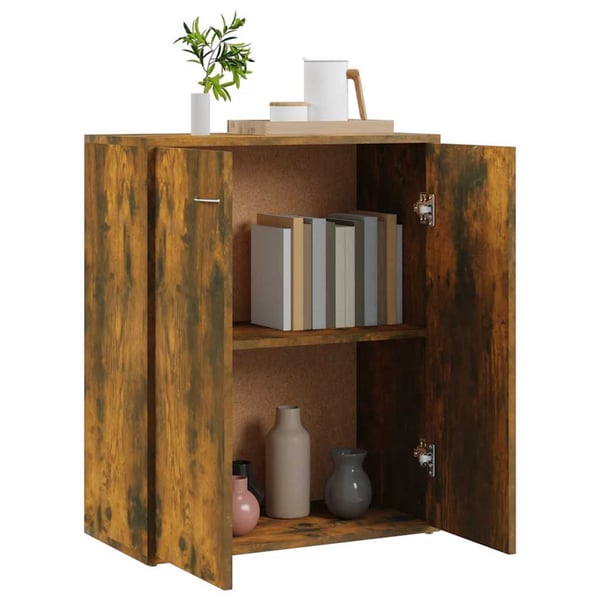 vidaXL Skjenk røkt eik 60x30x75 cm konstruert tre
