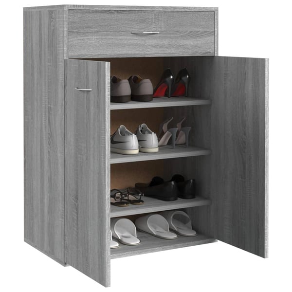 vidaXL Skoskap grå sonoma 60x35x84 cm konstruert tre
