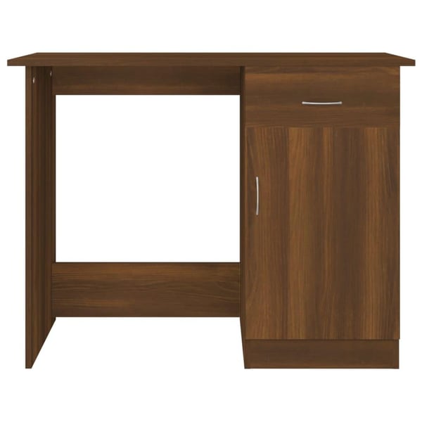 vidaXL Skrivebord brun eik 100x50x76 cm konstruert tre