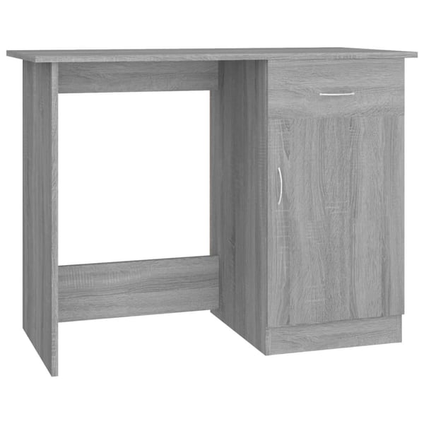 vidaXL skrivebord 100x50x76 cm konstrueret træ grå sonoma-eg