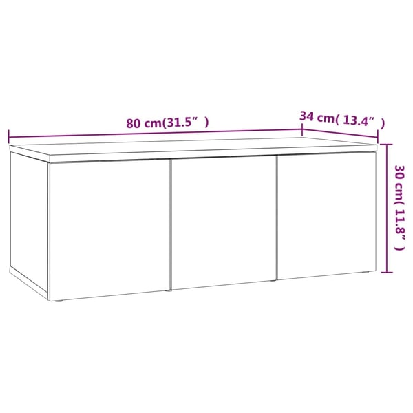 vidaXL tv-bord 80x34x30 cm konstrueret træ røget egetræsfarve
