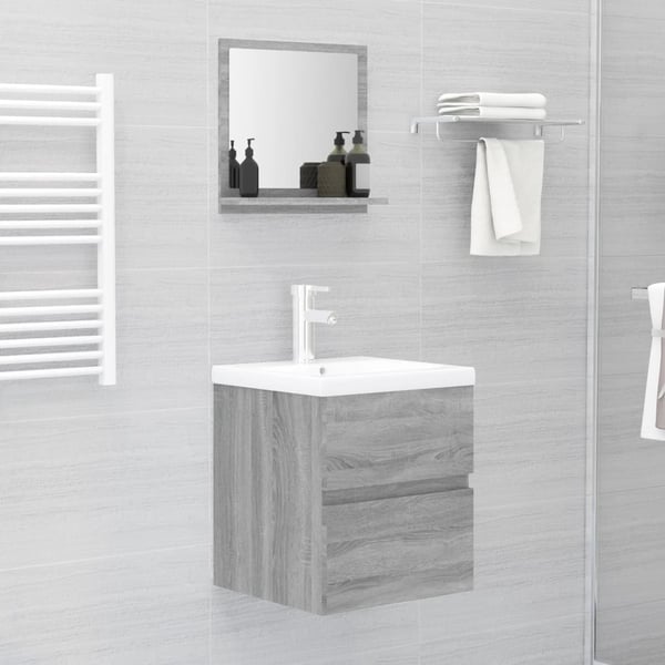 vidaXL Badespeil grå sonoma 40x10,5x37 cm konstruert tre