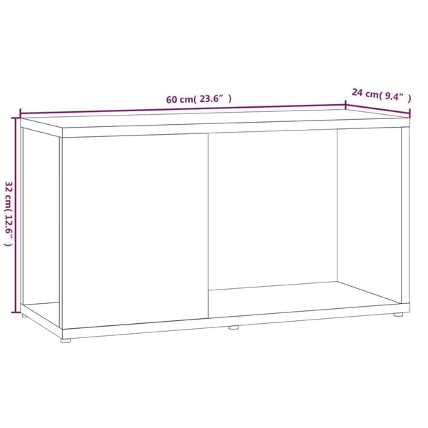 vidaXL TV-benk røkt eik 60x24x32 cm konstruert tre