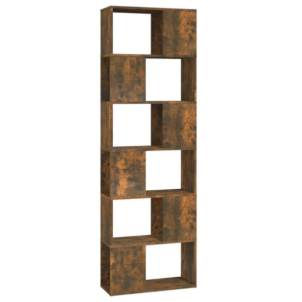 vidaXL bogreol/rumdeler 60x24x186 cm røget egetræsfarve