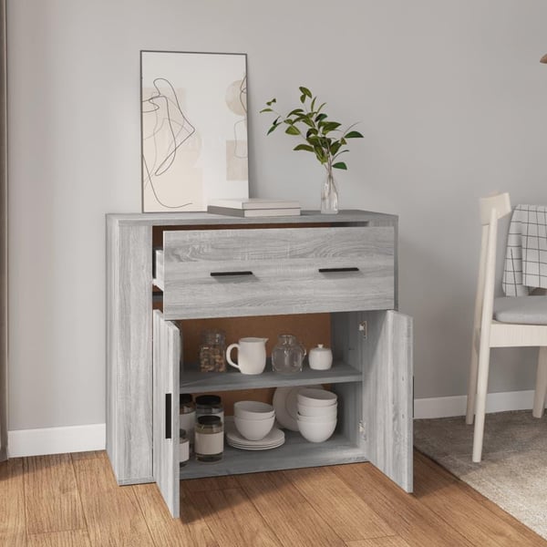 vidaXL Skjenk grå sonoma 80x33x70 cm konstruert tre