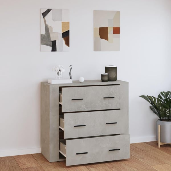 vidaXL Skjenk betonggrå 80x33x70 cm konstruert tre
