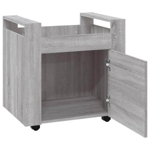 vidaXL Tralle til skrivebord grå eik 60x45x60 cm konstruert tre