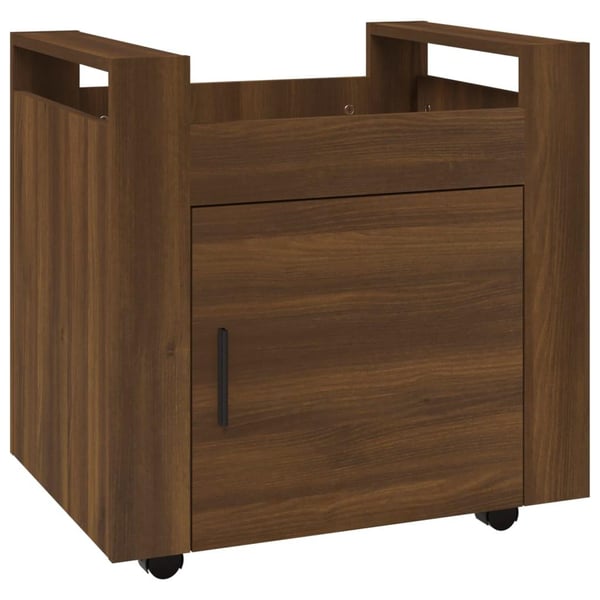 vidaXL kontorvogn 60x45x60 cm konstrueret træ brun egetræsfarve